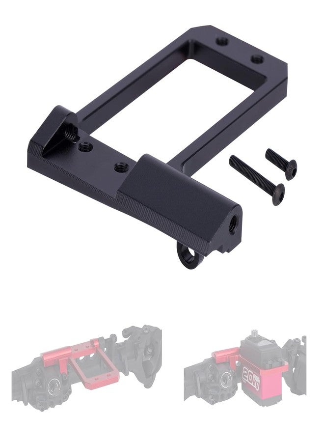 YSKMLOLP 1/10 RC Servo Mount,CNC Front Axle BAT Servo Mount Low Center of Gravity for 1/10 RC Crawler Vanquish VS4-10 Phoenix F10 Portal Axle LCG Chassis DIY (Black) - Image 1